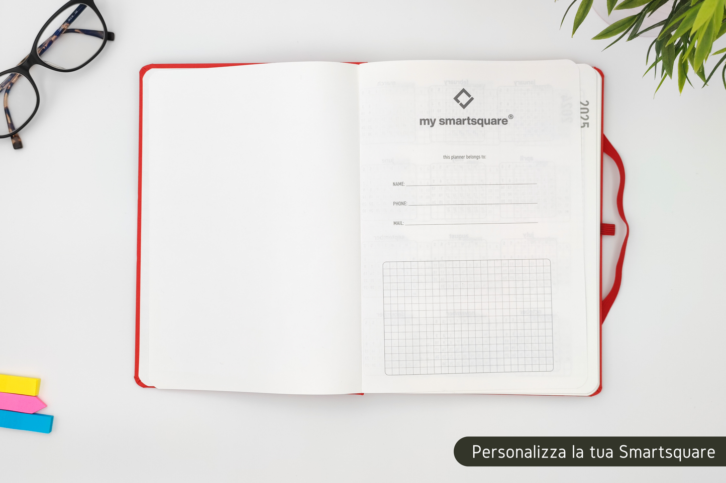 SMARTSQUARE® SETTIMANALE 2024 ROSSA