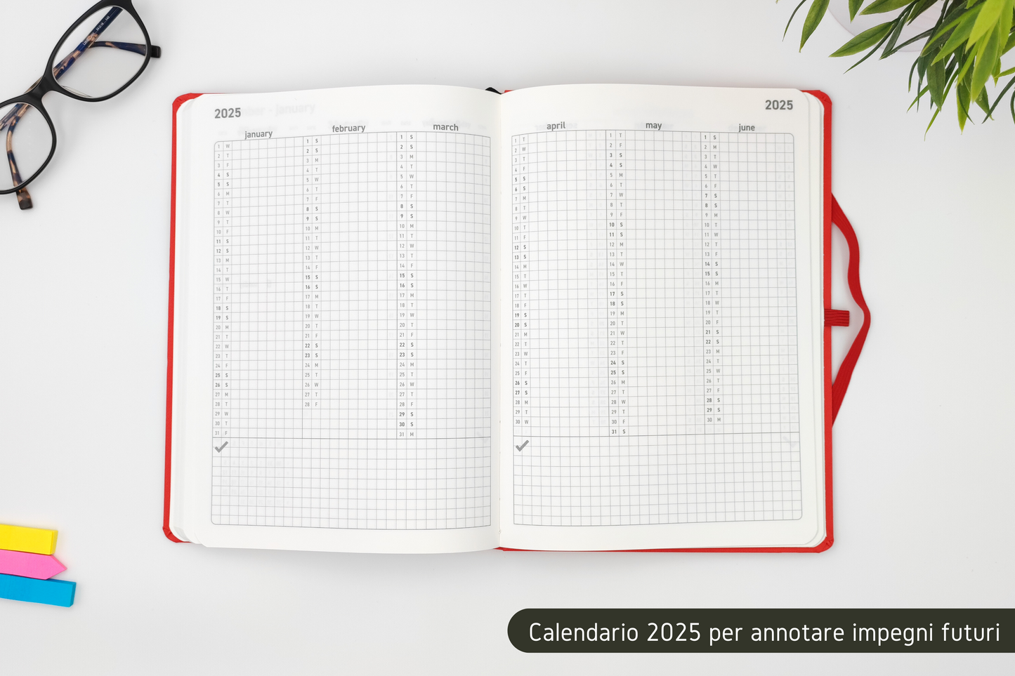 SMARTSQUARE® SETTIMANALE 2024 ROSSA
