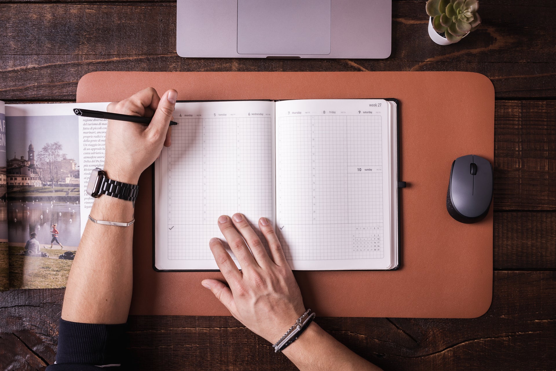 Agenda Settimanale 2025 Smartsquare - Verticale A Quadretti, Copertina Rigida Nera, 17x24cm - Foto 8